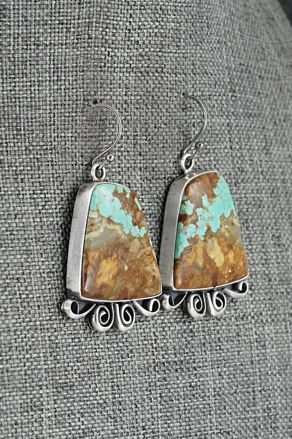 Turquoise & Sterling Silver Necklace and Earrings Set - Paul Livingston