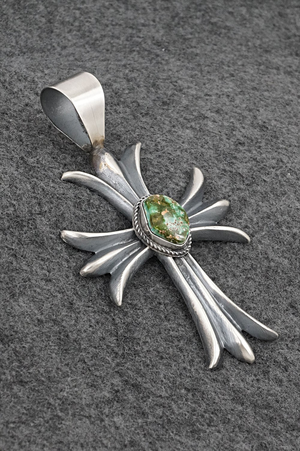 Turquoise & Sterling Silver Pendant - Harrison Bitsue
