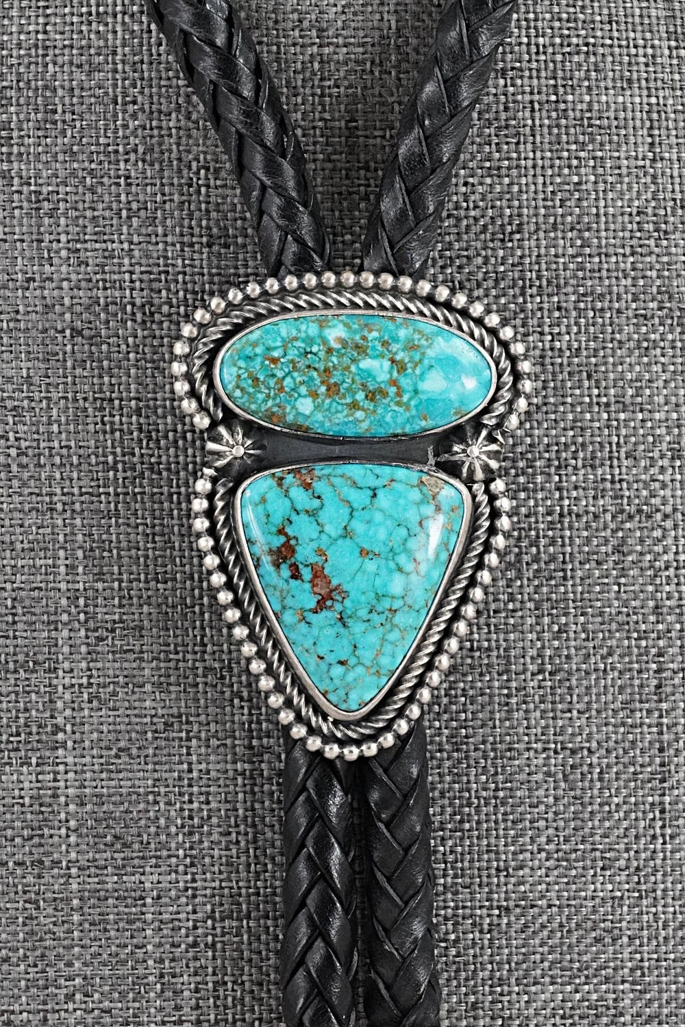 Turquoise & Sterling Silver Bolo Tie - Darrin Livingston