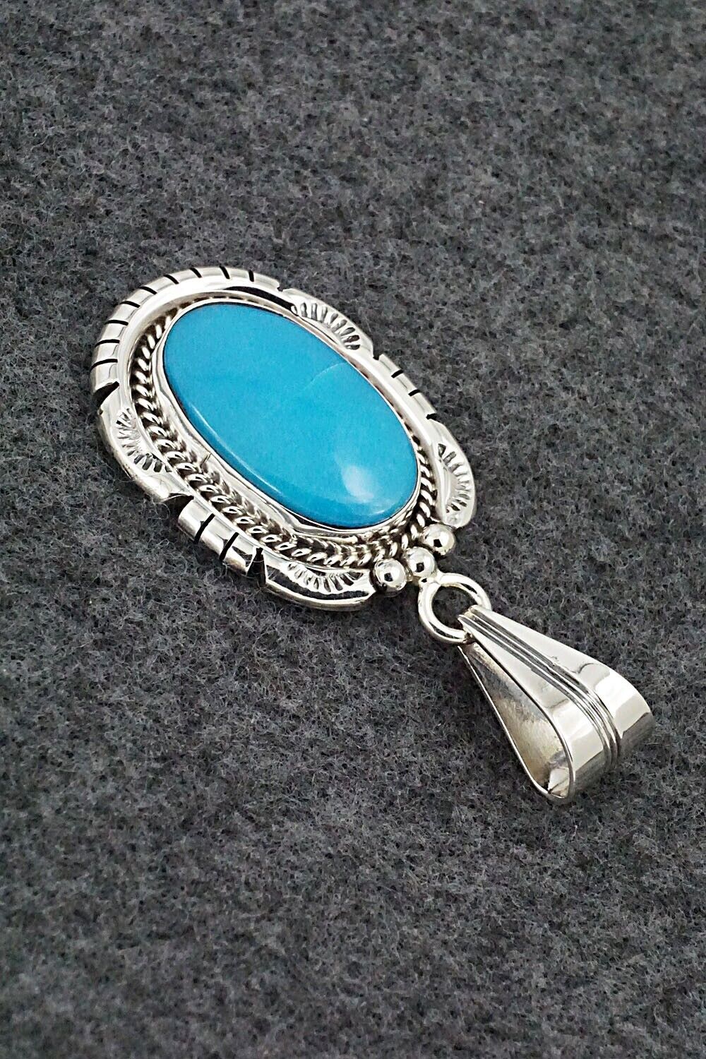 Turquoise & Sterling Silver Pendant - Samuel Yellowhair