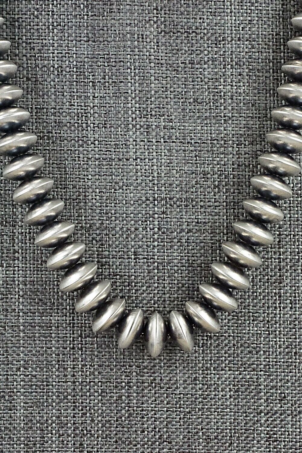 Sterling Silver Navajo Pearl Necklace 20" - Dorinda Mariano