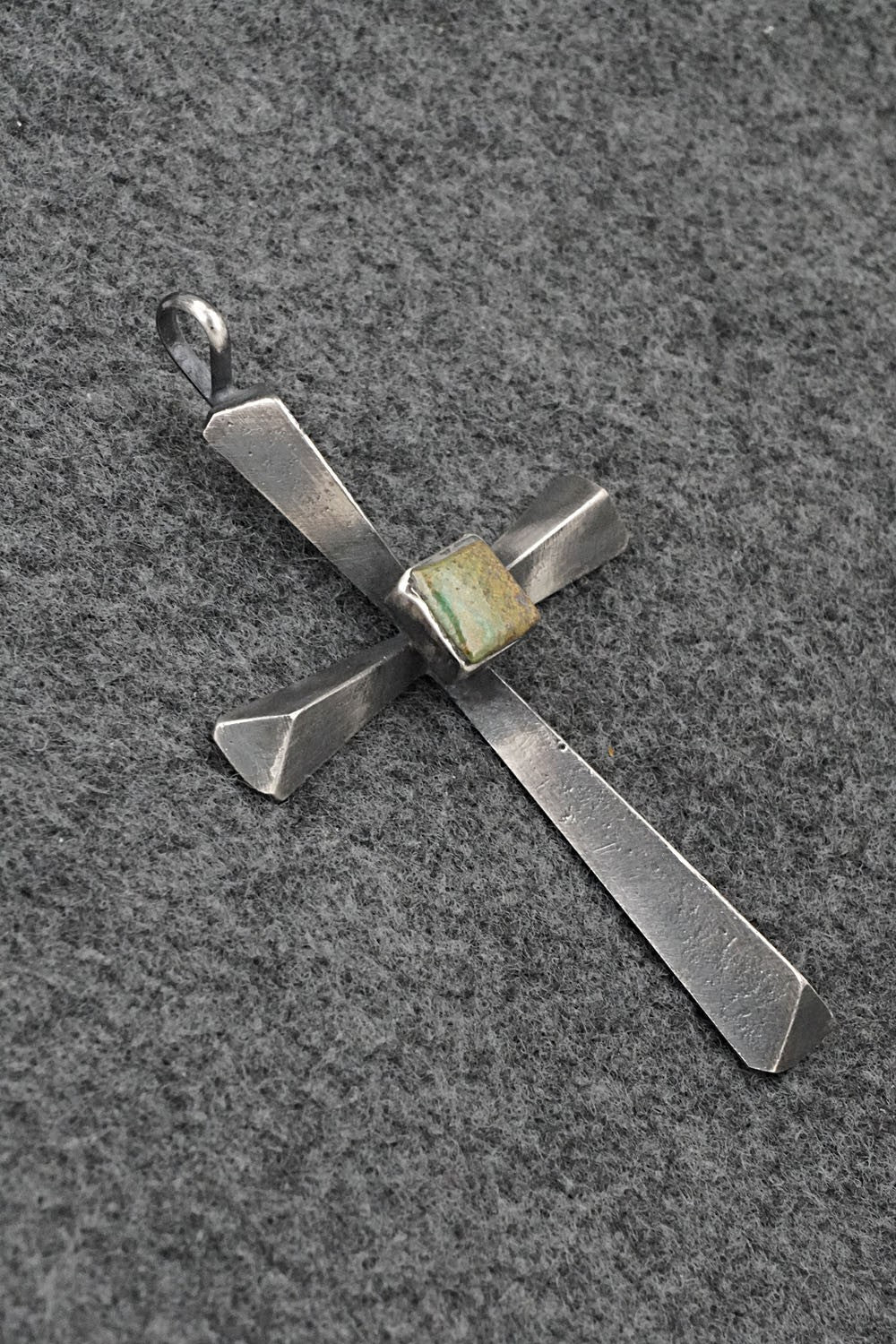 Turquoise & Sterling Silver Pendant - Raymond Betsoi