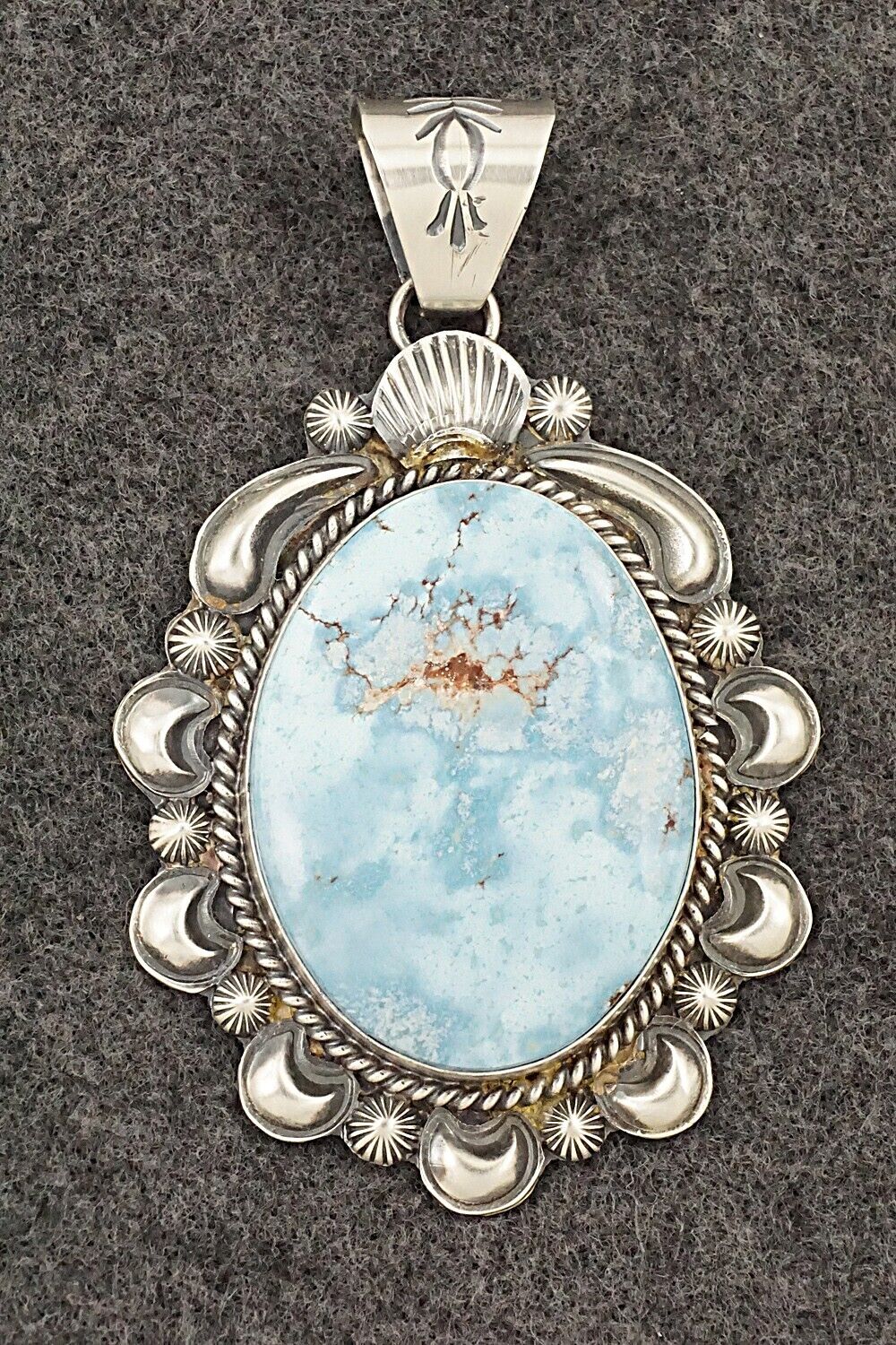 Turquoise & Sterling Silver Pendant - Raymond Delgarito