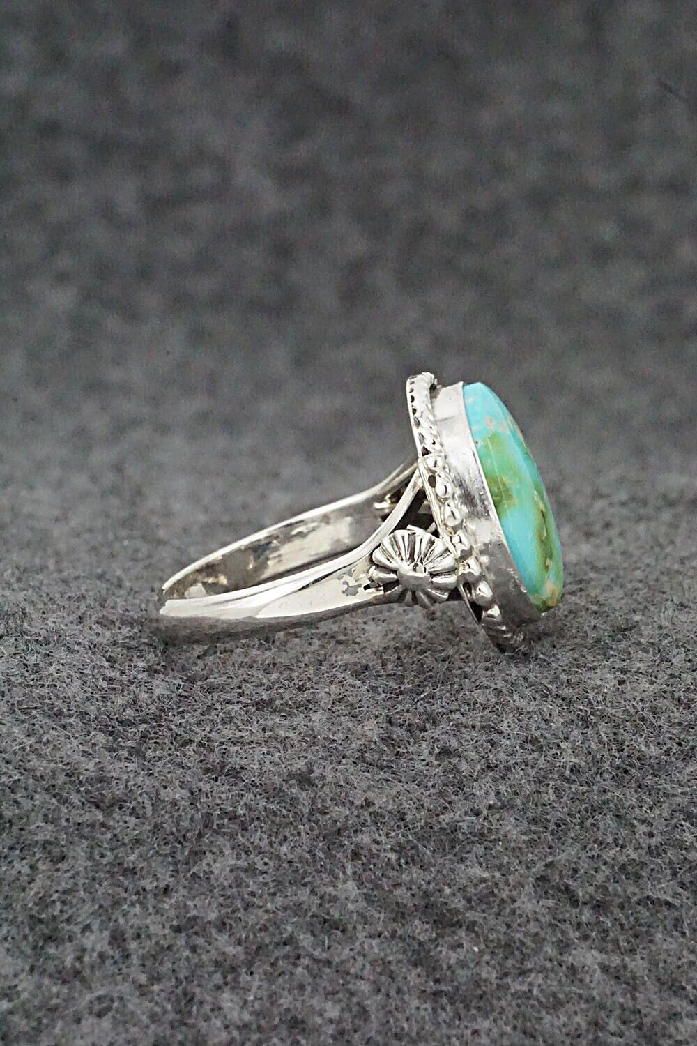 Turquoise & Sterling Silver Ring - Andrew Vandever - Size 8.75