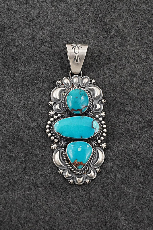Turquoise & Sterling Silver Pendant - Raymond Delgarito