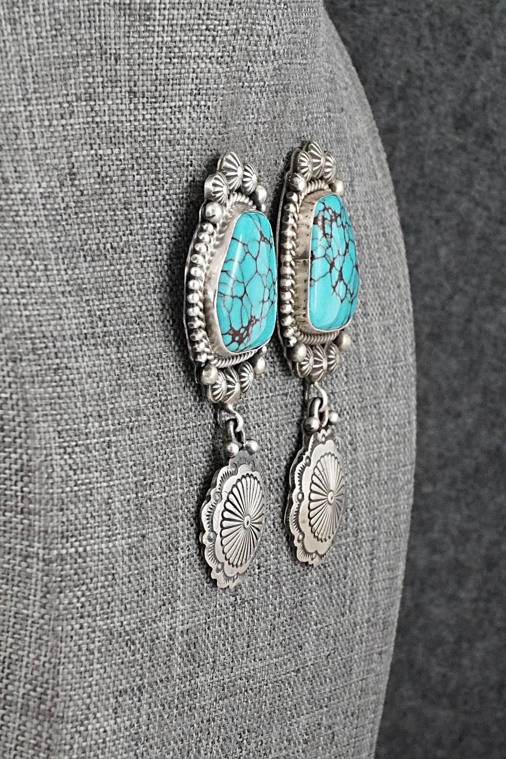 Turquoise & Sterling Silver Earrings - Michael Calladitto