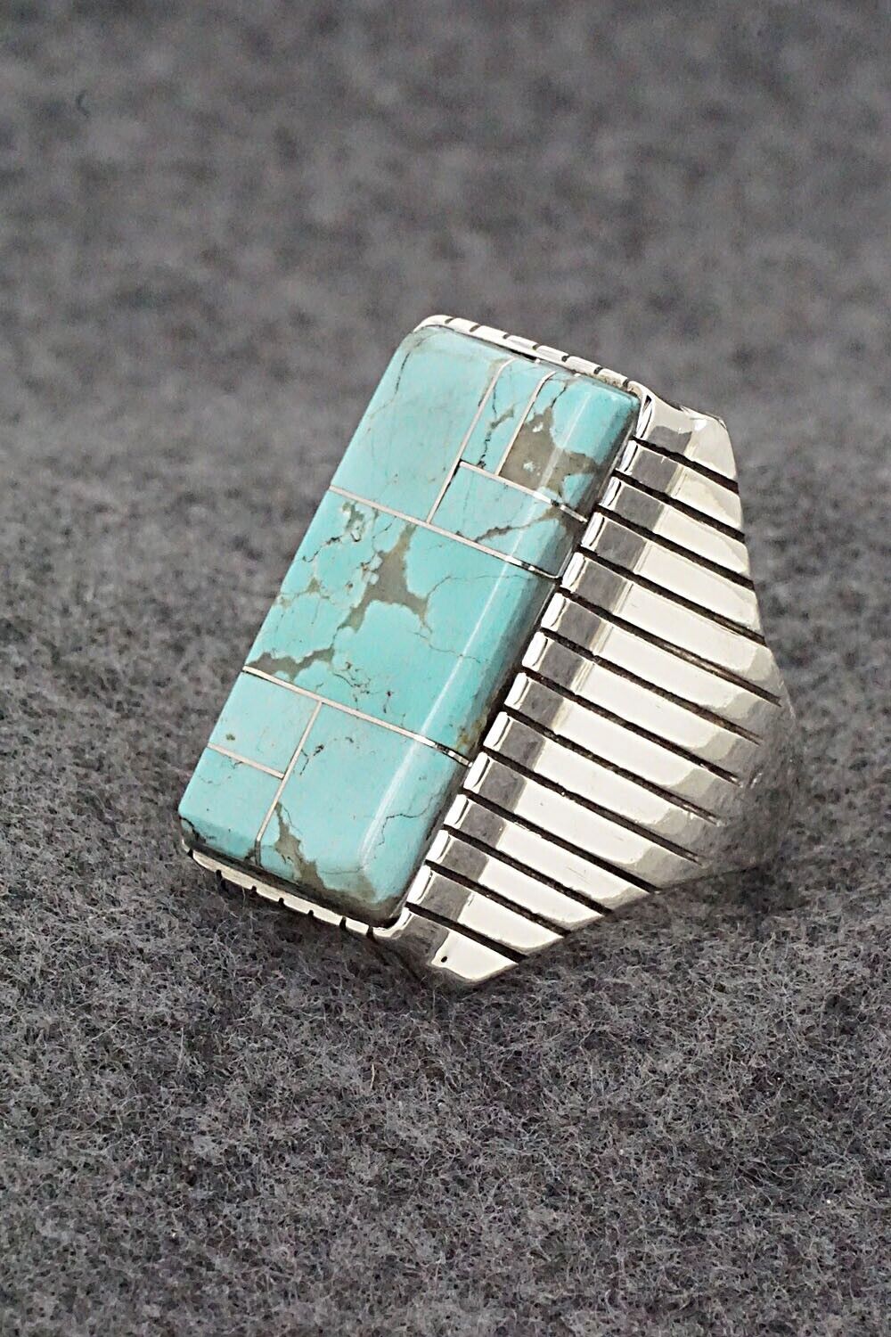 Turquoise & Sterling Silver Ring - Trevor Jack - Size 11.5