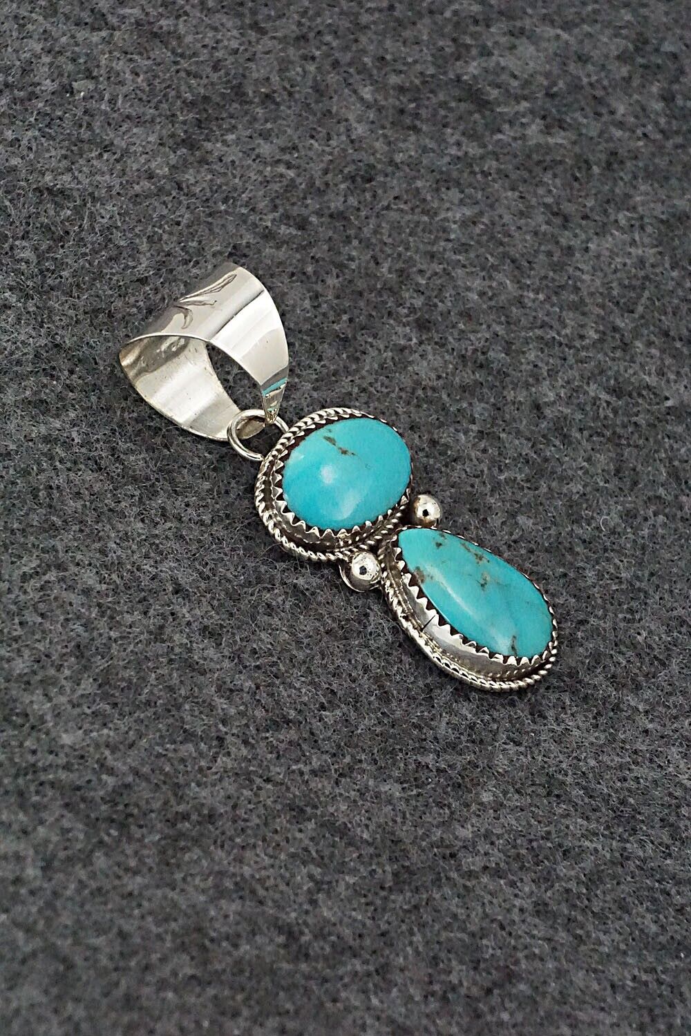 Turquoise & Sterling Silver Pendant - Ernest Hawthorne