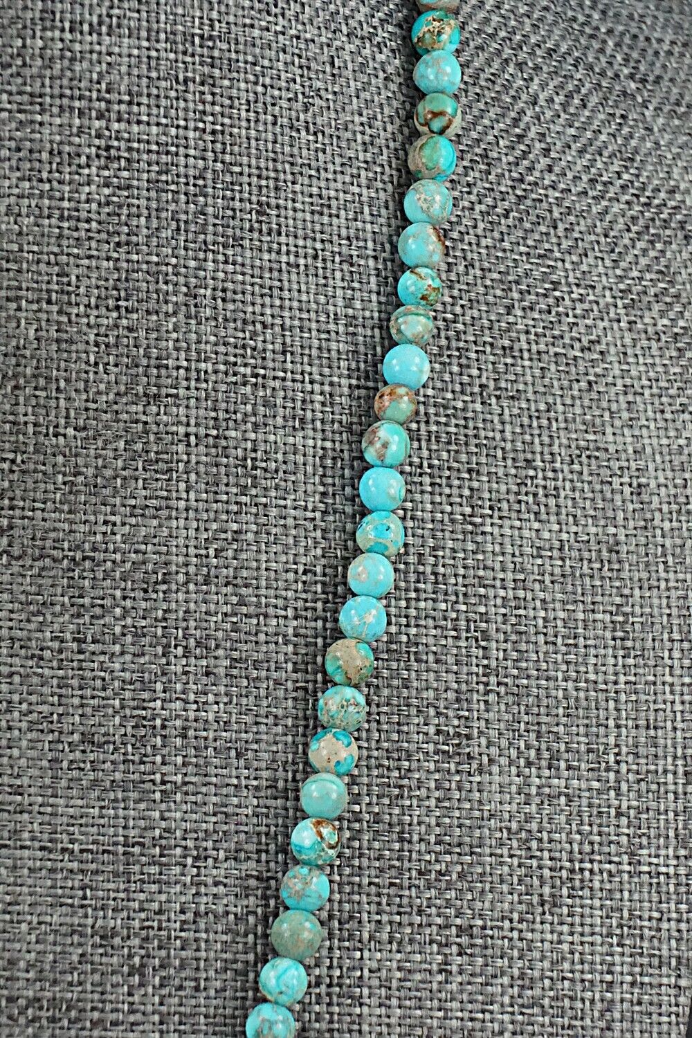 Turquoise, Shell & Sterling Silver Necklace 18" - Ramona Calavaza