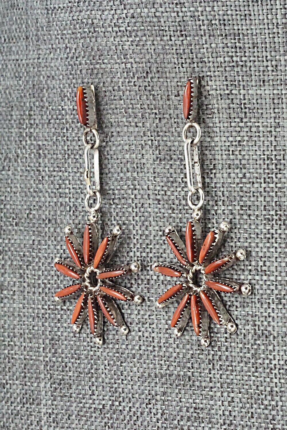 Coral & Sterling Silver Earrings - Yvette Kaamasee