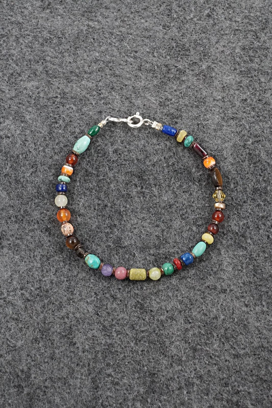 Multi-Stone & Sterling Silver Bracelet - Helen Tsosie