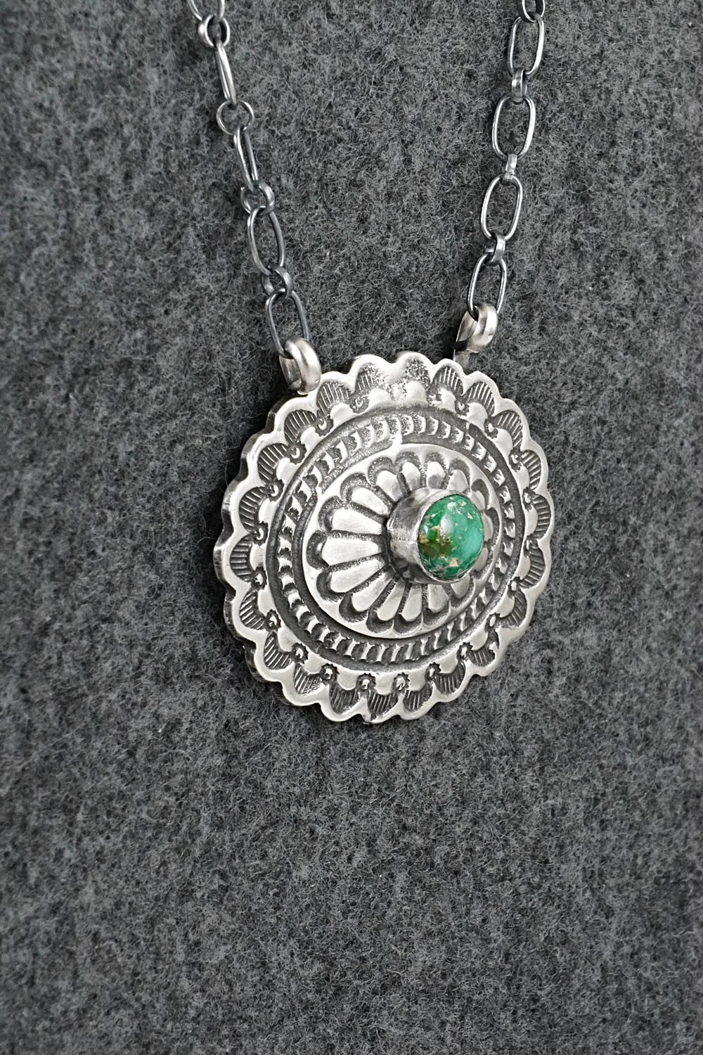 Turquoise & Sterling Silver Necklace - Adrienne Gordon