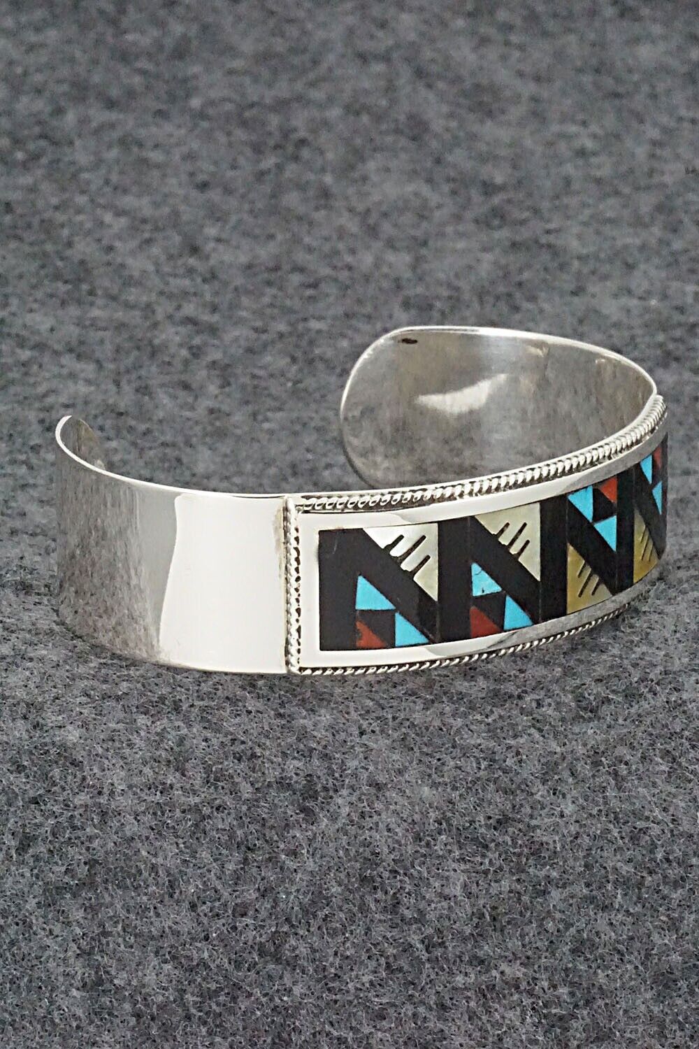 Multi Stone & Sterling Silver Inlay Bracelet - Leander Othole