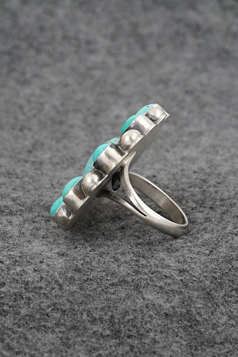 Turquoise & Sterling Silver Ring - Kathleen Livingston - Size Adjustable