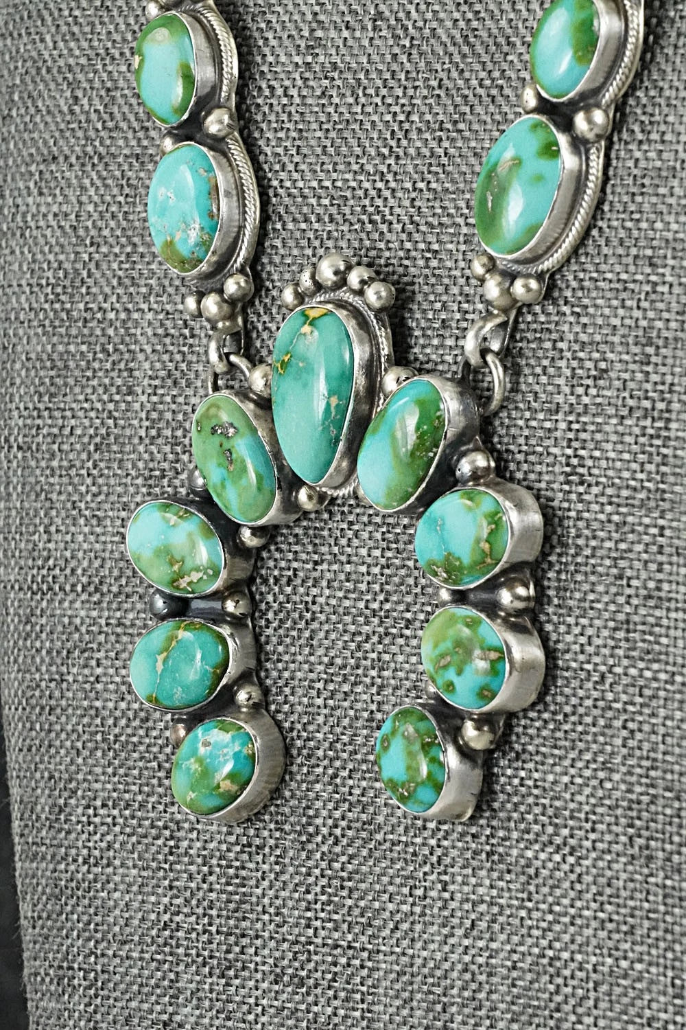 Turquoise & Sterling Silver Squash Blossom Set - Kathleen Livingston