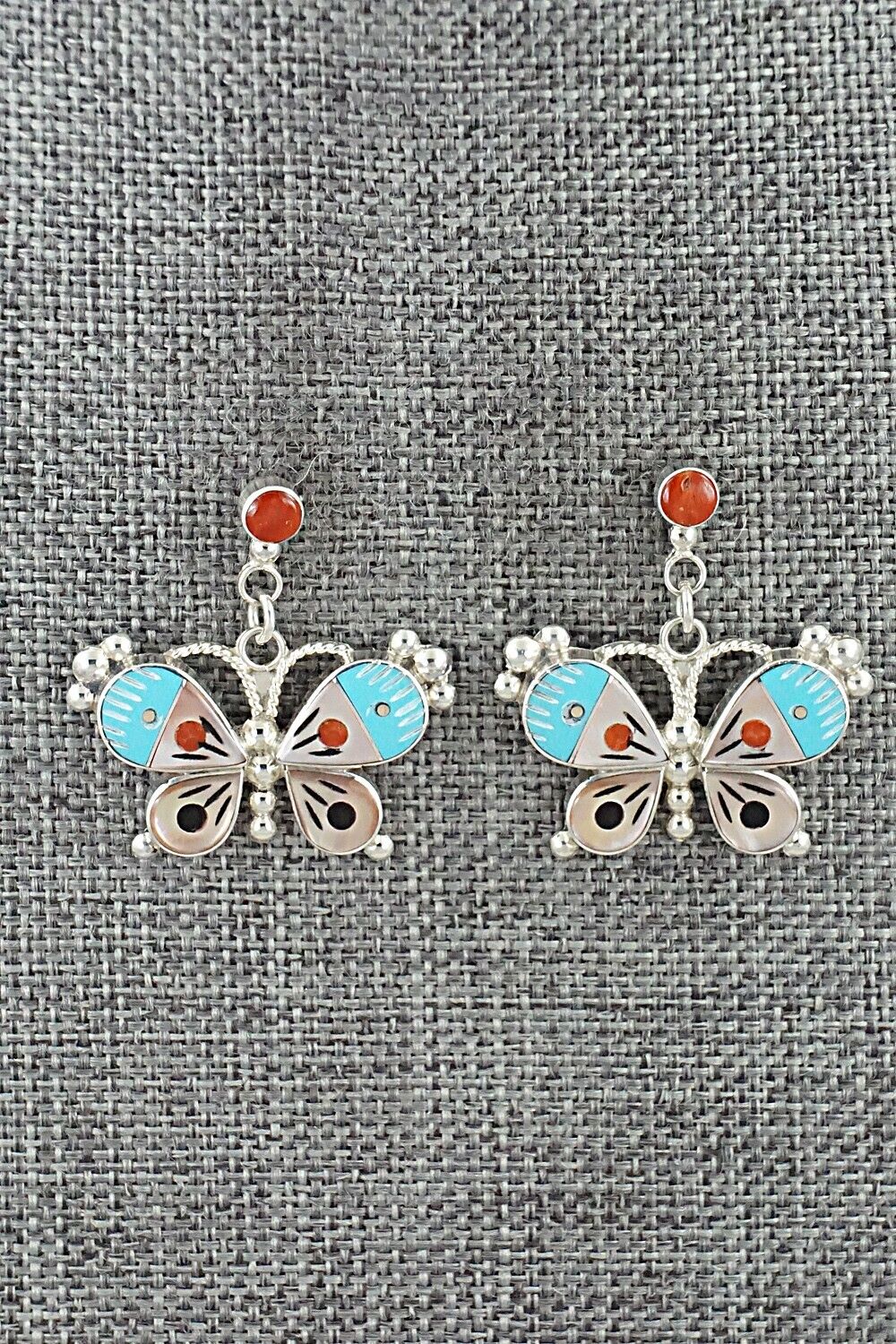 Multi-Stone & Sterling Silver Earrings - Lyndon Ahiyite