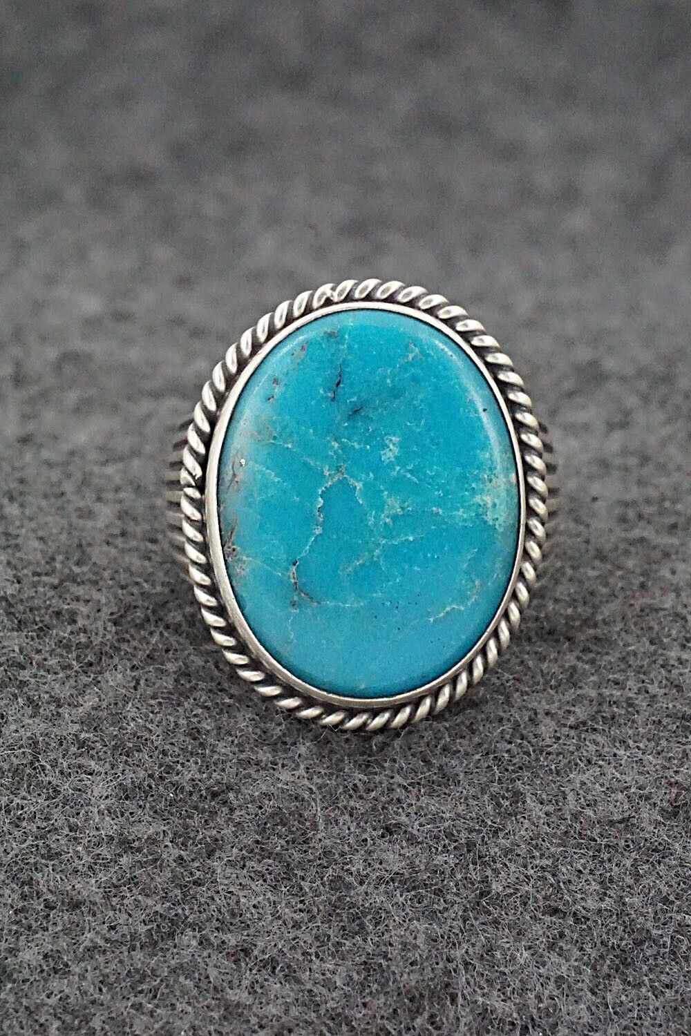 Turquoise & Sterling Silver Ring - Samuel Yellowhair - Size 8.5
