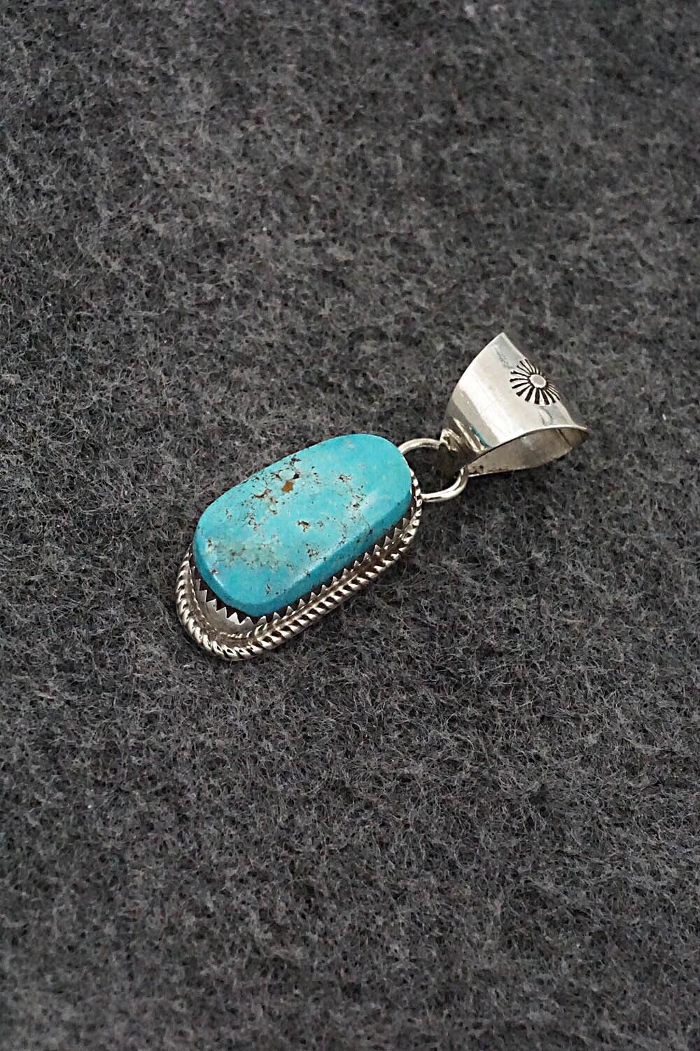 Turquoise & Sterling Silver Pendant - Ernest Hawthorne