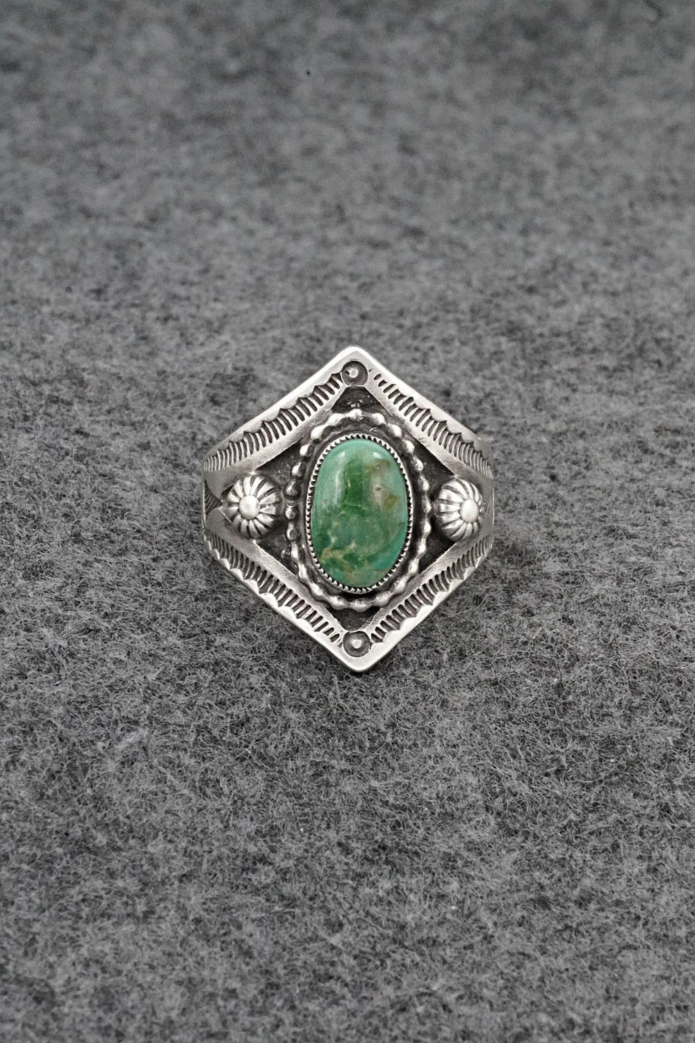 Turquoise & Sterling Silver Ring - Calvin Martinez - Size 10