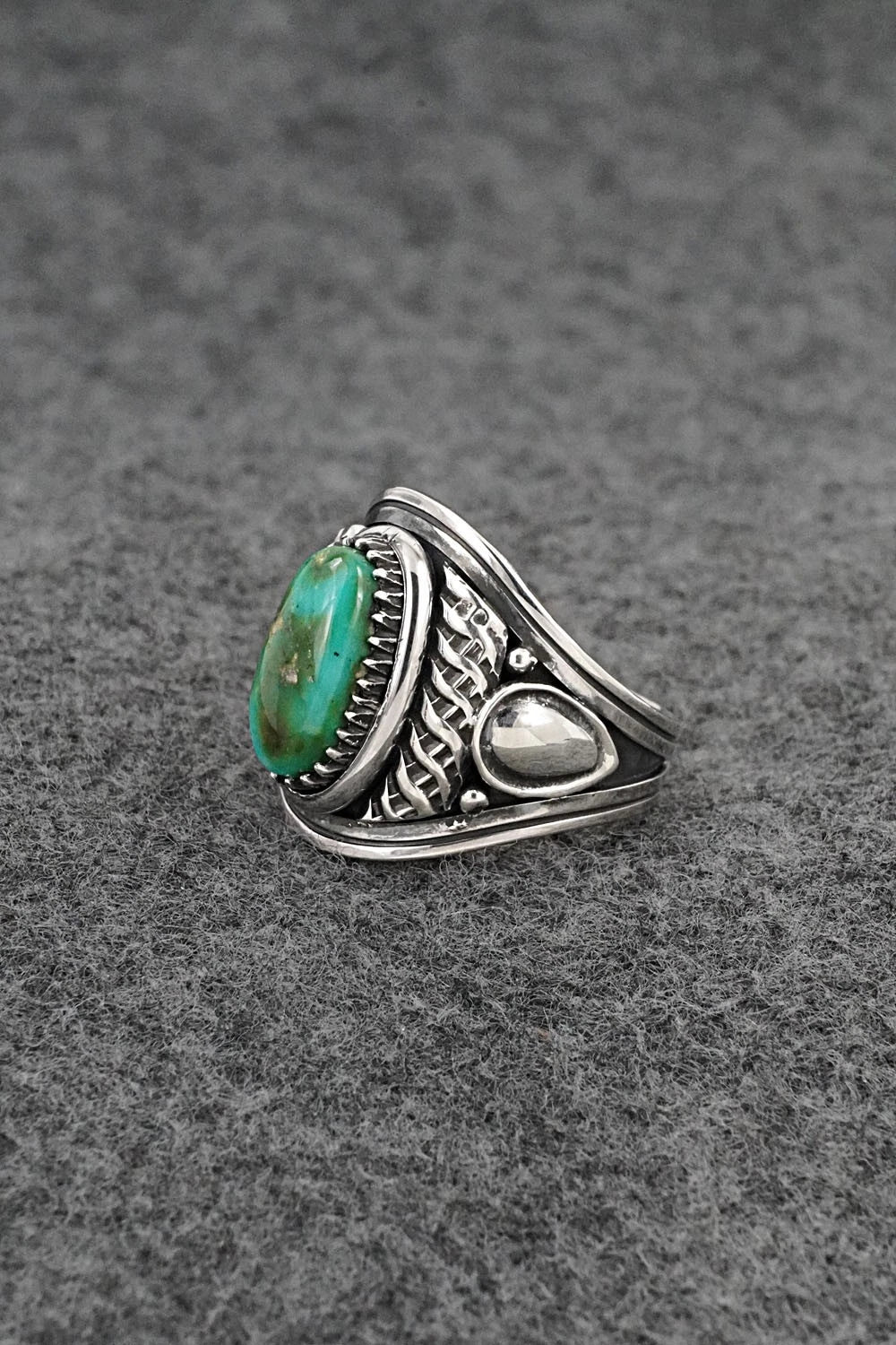 Turquoise & Sterling Silver Ring - Derrick Gordon - Size 9