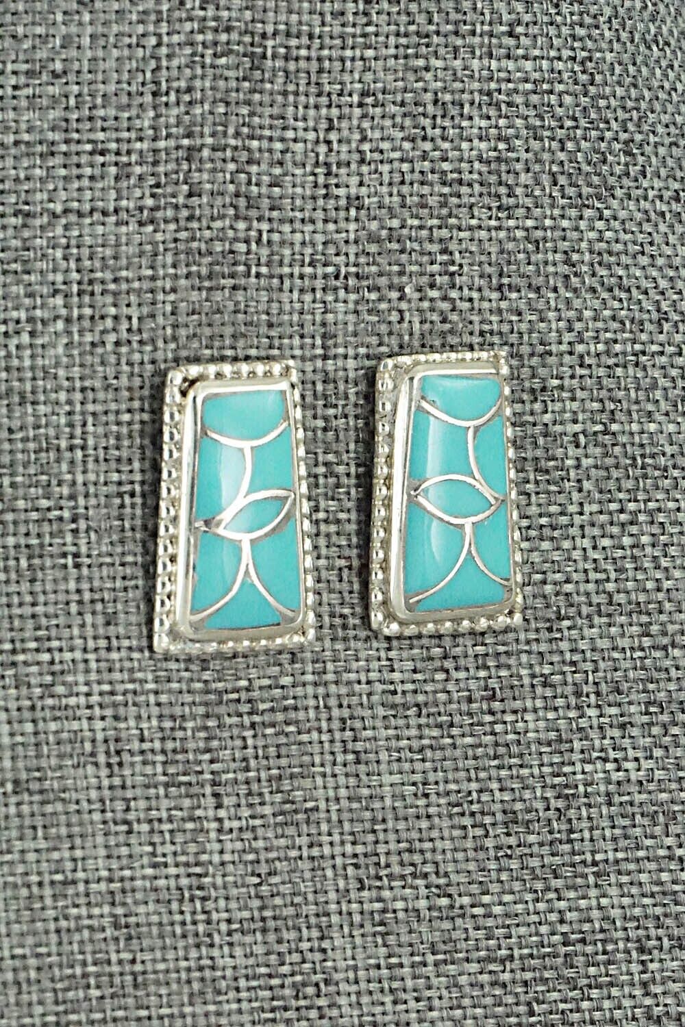 Turquoise & Sterling Silver Earrings - Karlene Seowtewa