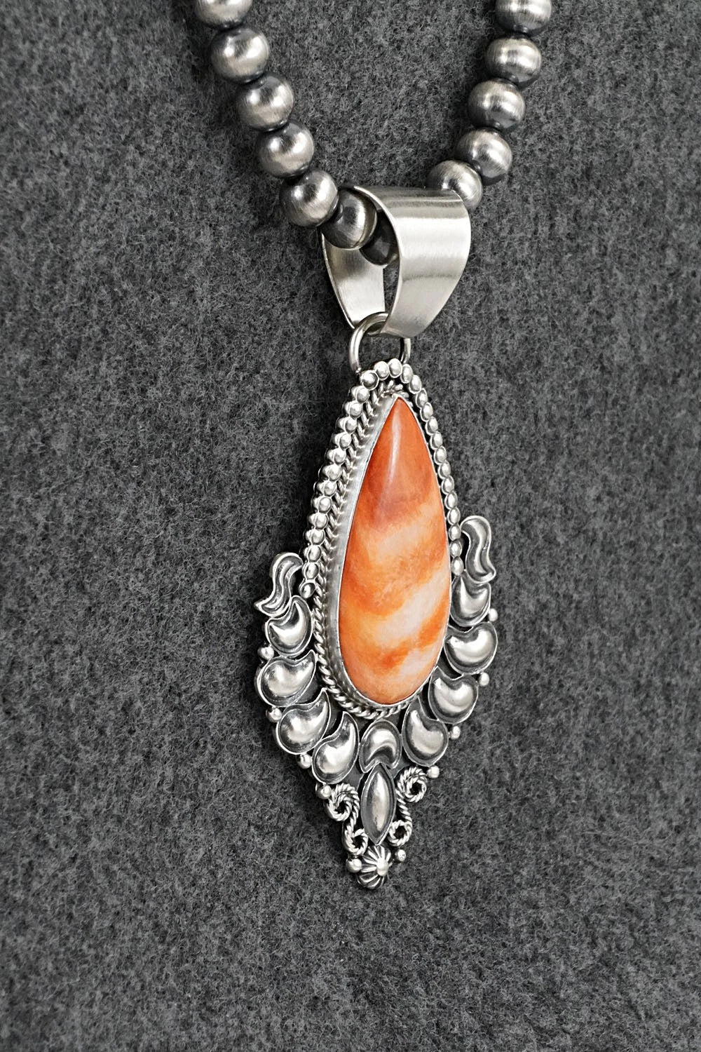 Spiny Oyster & Sterling Silver Necklace - Derrick Gordon