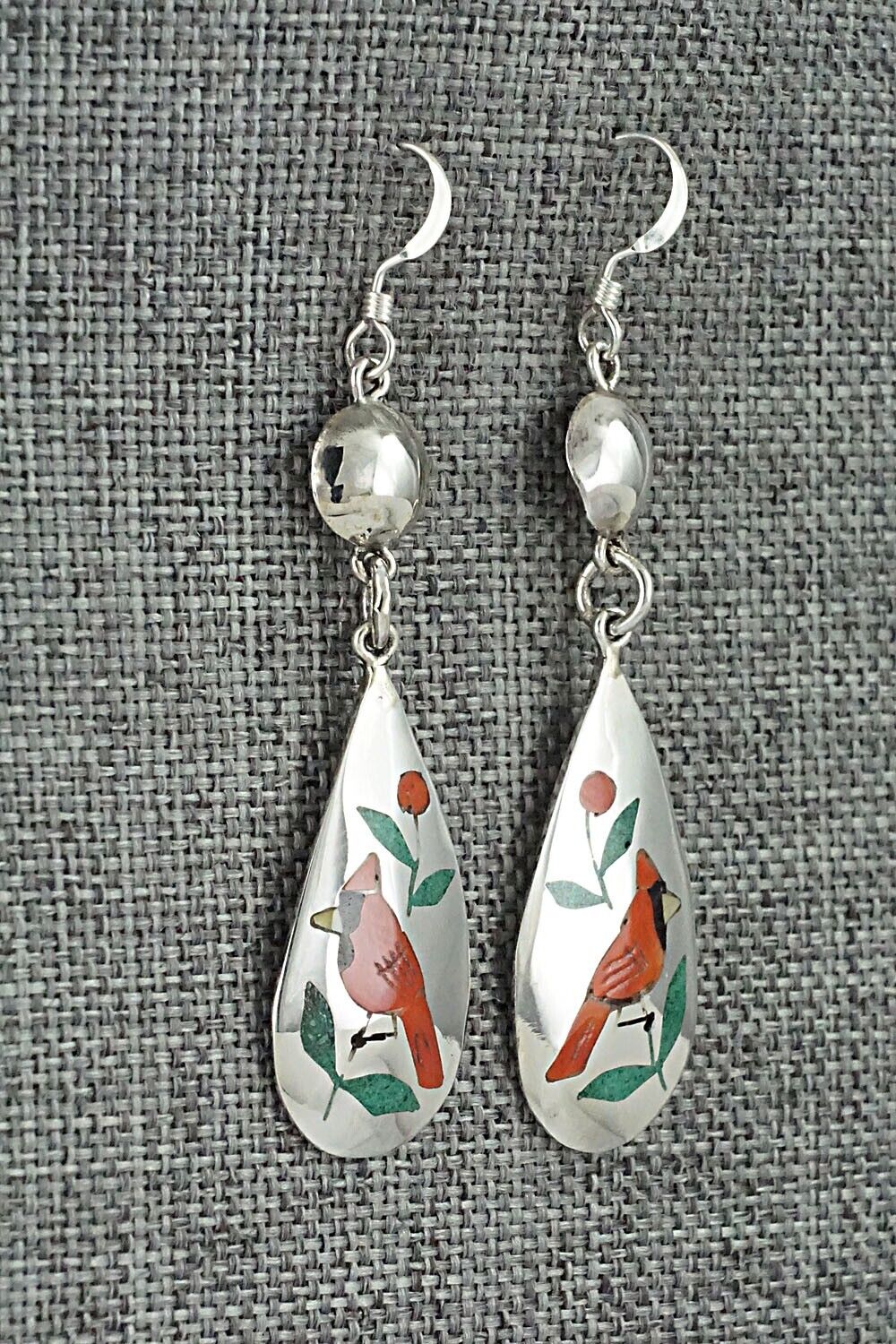Multi Stone & Sterling Silver Earrings - Quintin Quam Sr.
