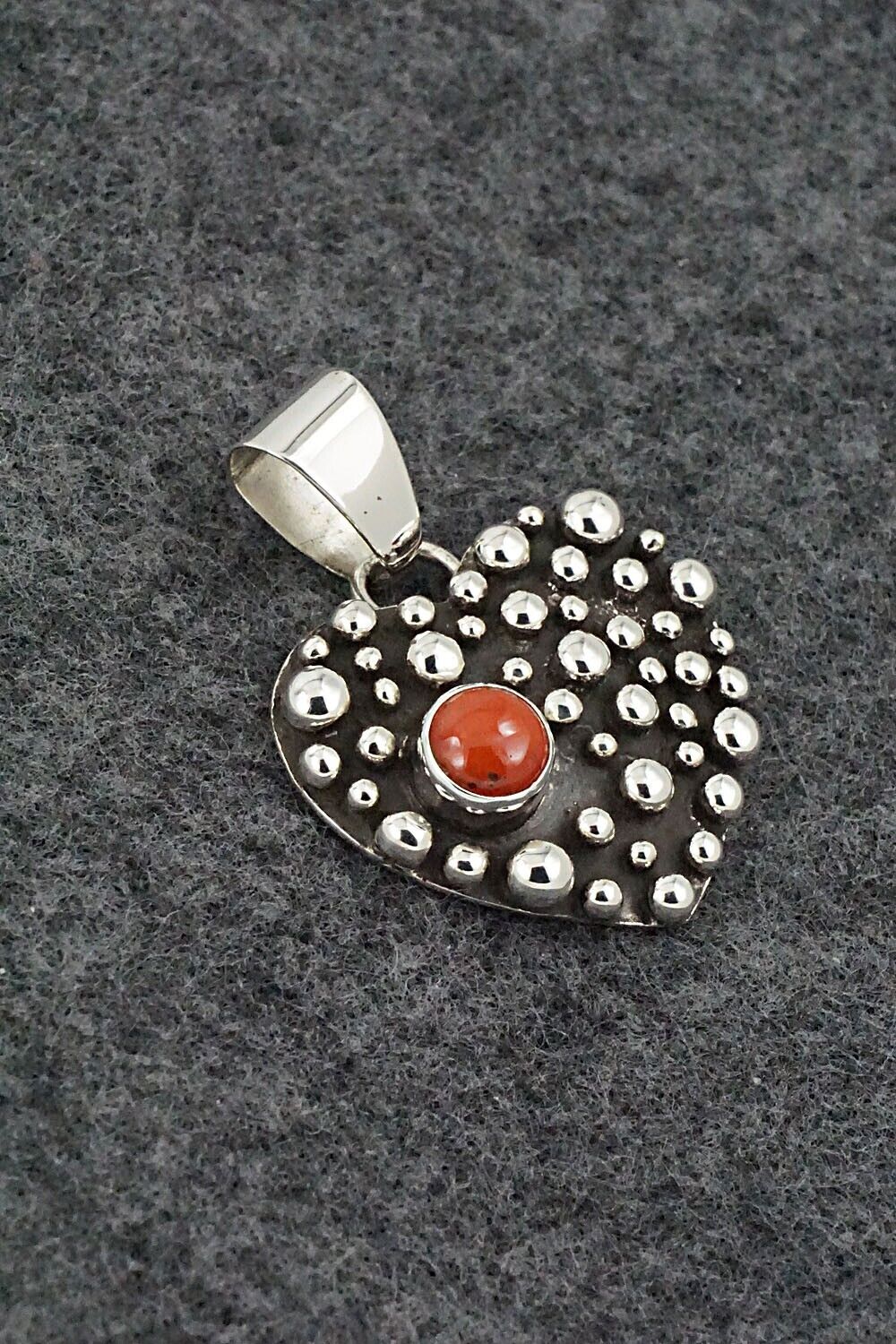 Coral & Sterling Silver Pendant - Raymond Coriz