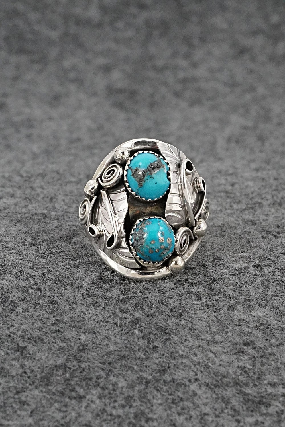Turquoise & Sterling Silver Ring - Lorraine Brown - Size 11.5