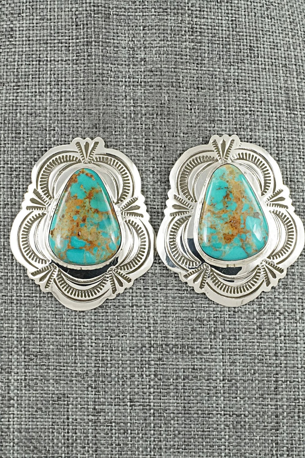 Turquoise & Sterling Silver Earrings - Arnold Blackgoat