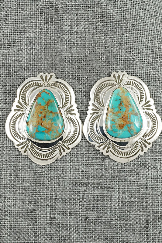 Turquoise & Sterling Silver Earrings - Arnold Blackgoat