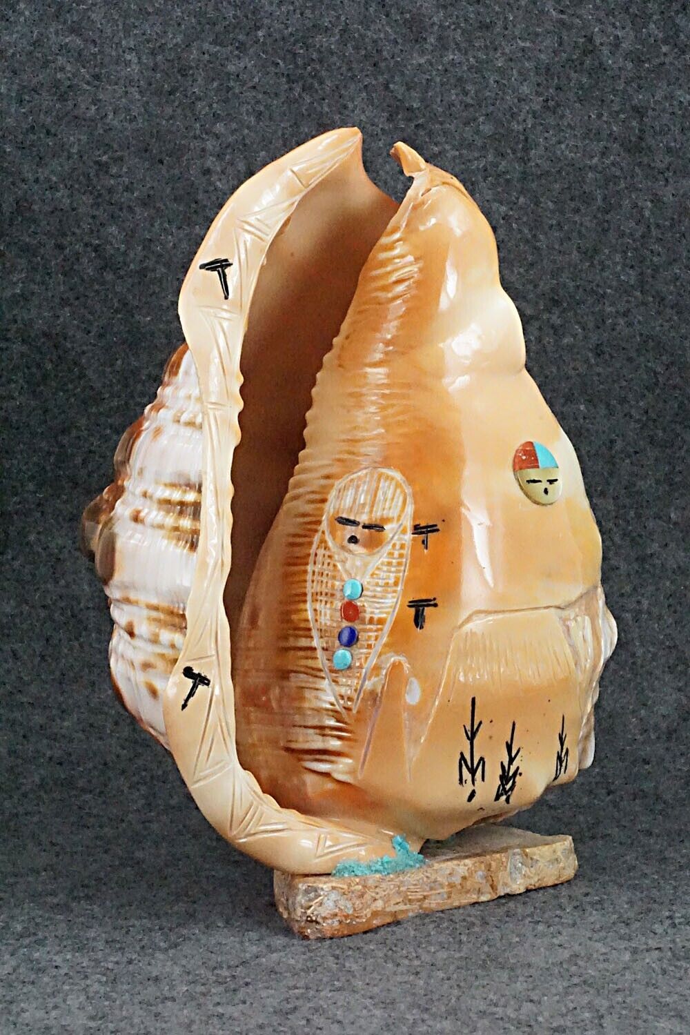Corn Maiden & Eagle Zuni Fetish Carving - Gloria Chattin