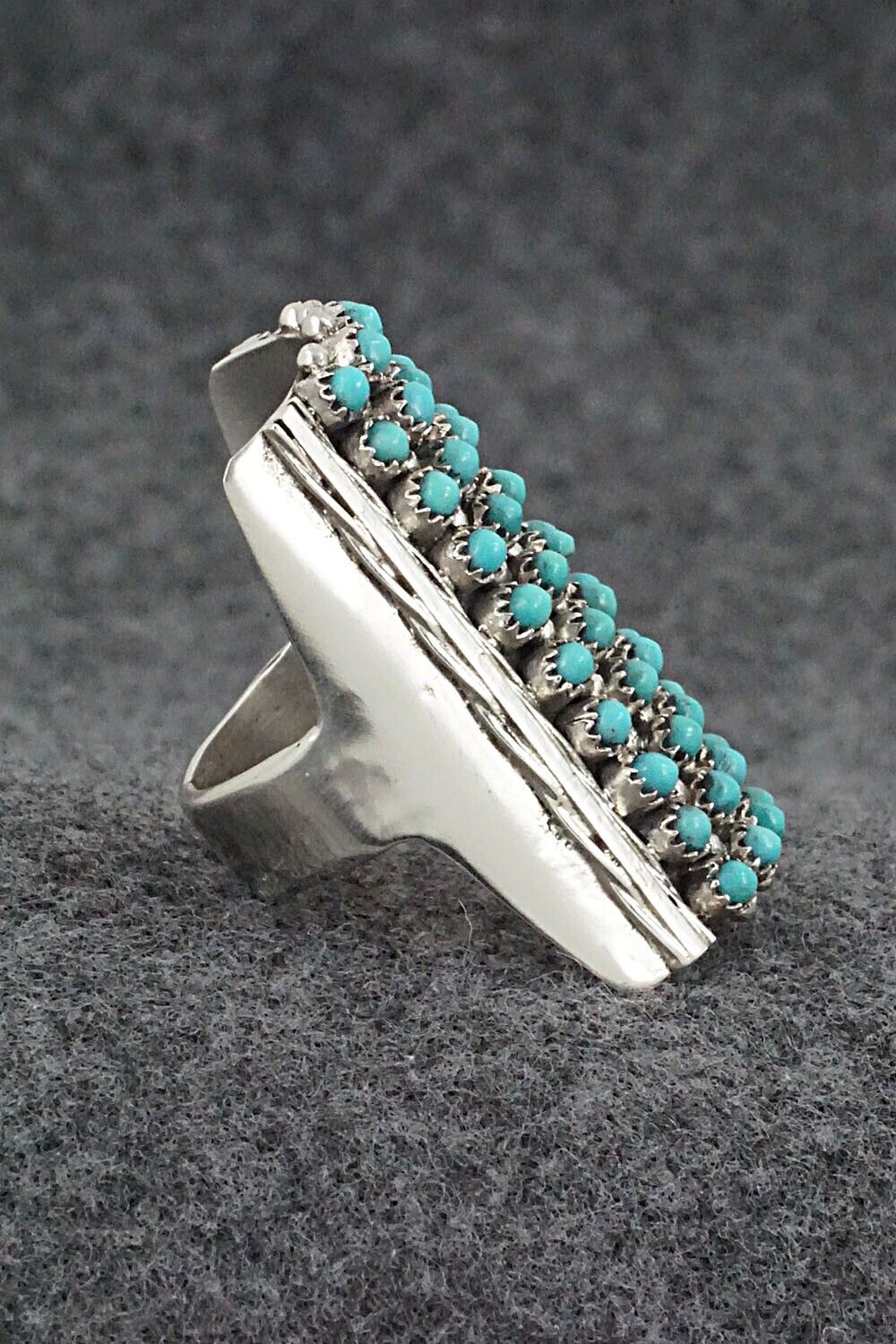 Turquoise & Sterling Silver Ring - Stephen Haloo - Size 7.5