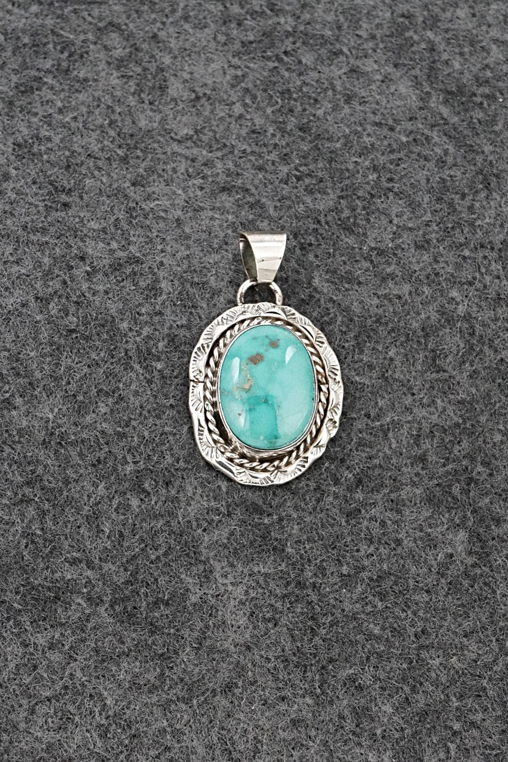 Turquoise and Sterling Silver Pendant - Gene Martinez
