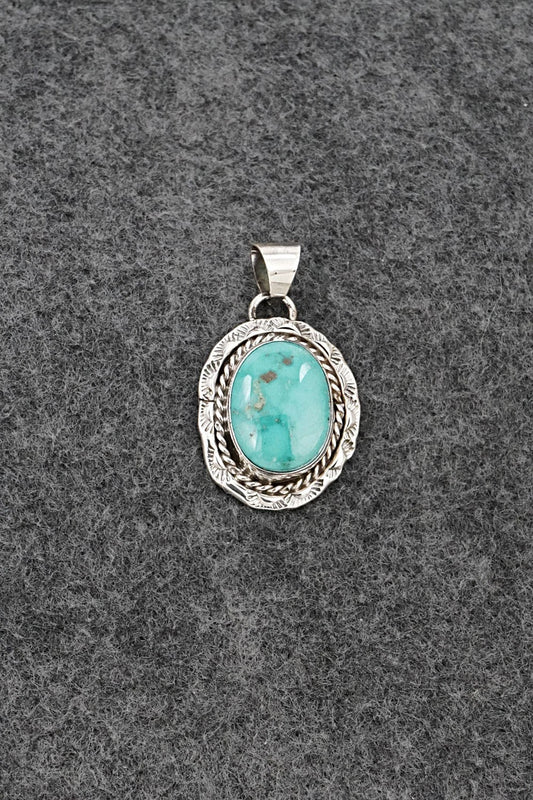 Turquoise and Sterling Silver Pendant - Gene Martinez