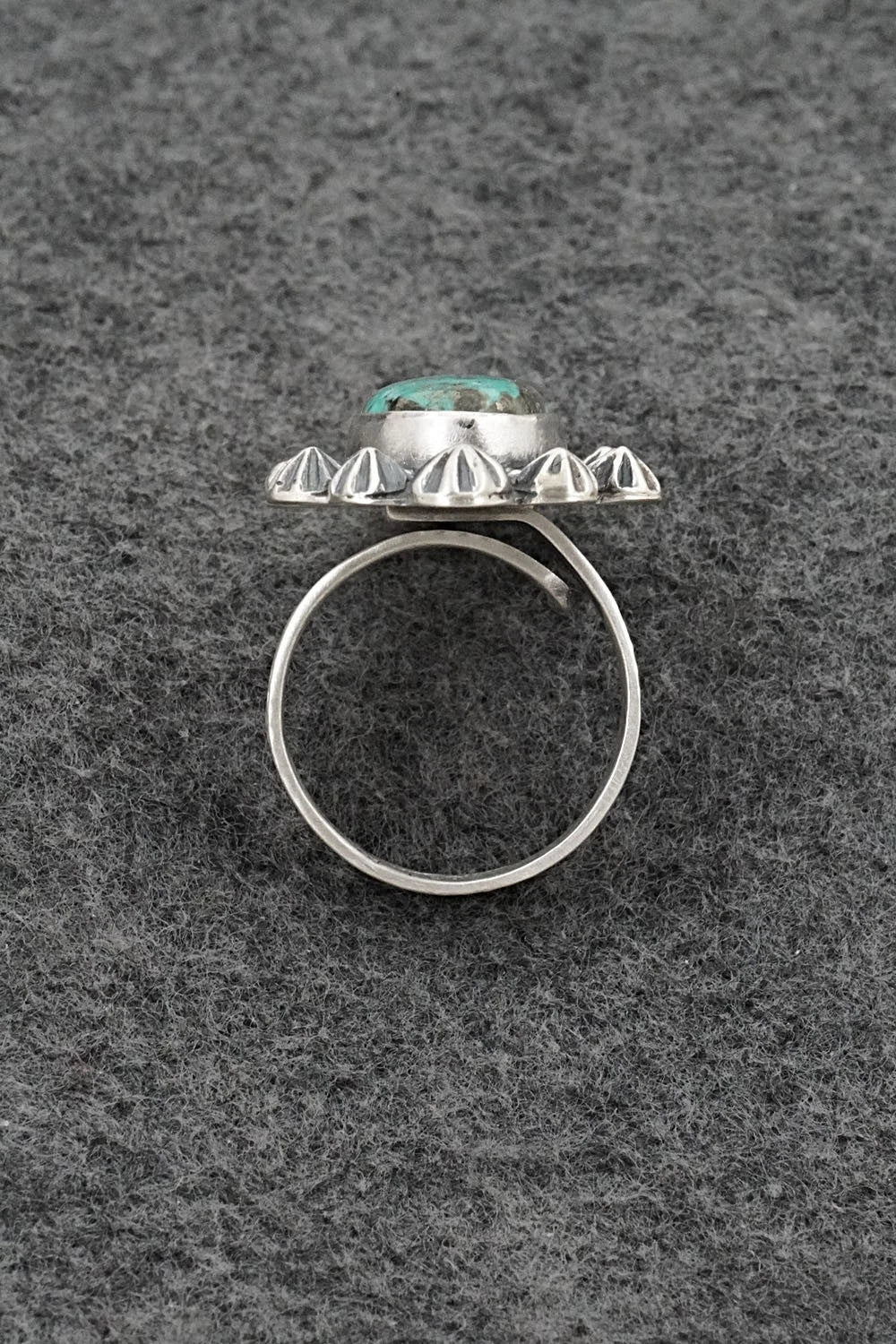 Turquoise & Sterling Silver Ring - Cordell Platero - Size Adjustable