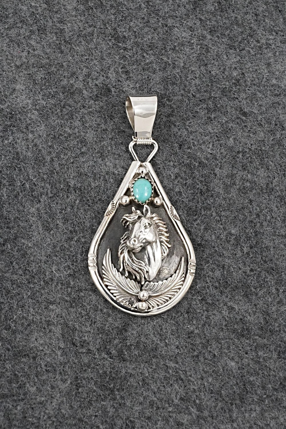 Turquoise & Sterling Silver Pendant - Darrell Morgan