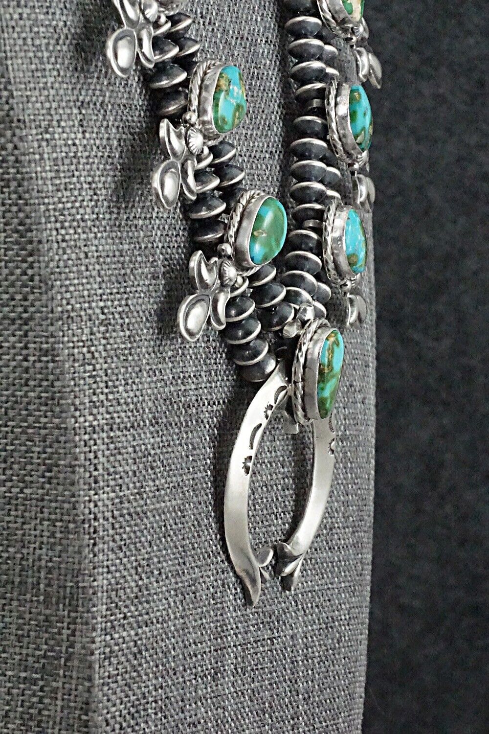 Turquoise & Sterling Silver Squash Blossom Set - Adrienne Gordon