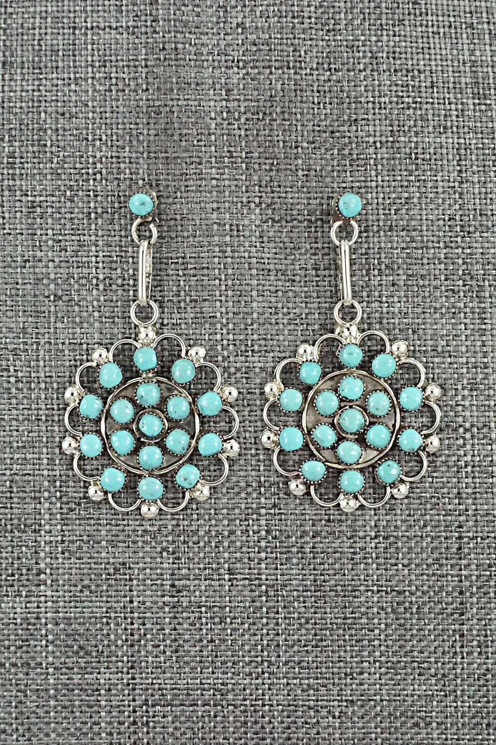 Turquoise & Sterling Silver Earrings - Yvette Kaamasee