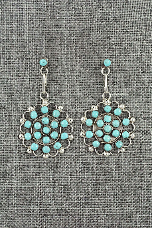 Turquoise & Sterling Silver Earrings - Yvette Kaamasee