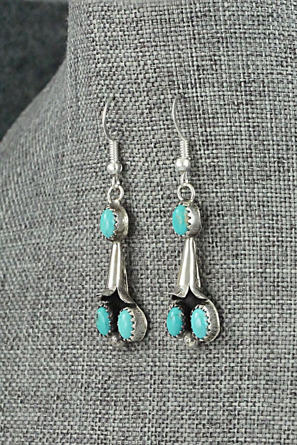 Turquoise & Sterling Silver Mini Squash Blossom Set - Phil Garcia