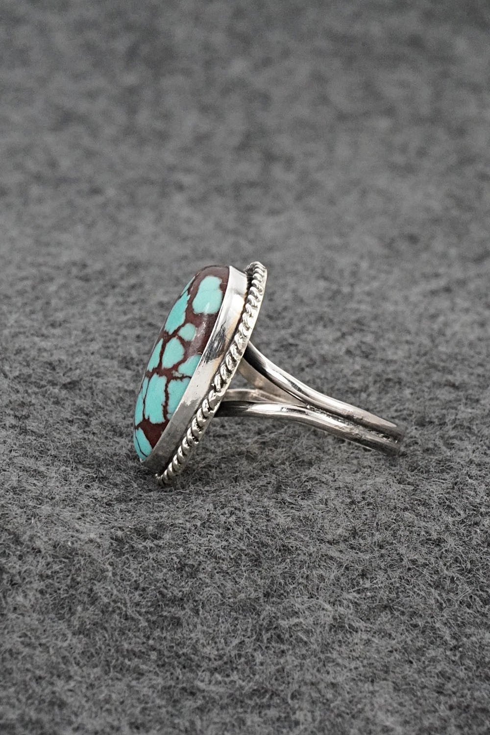 Turquoise & Sterling Silver Ring - Eugene Gruber - Size 8