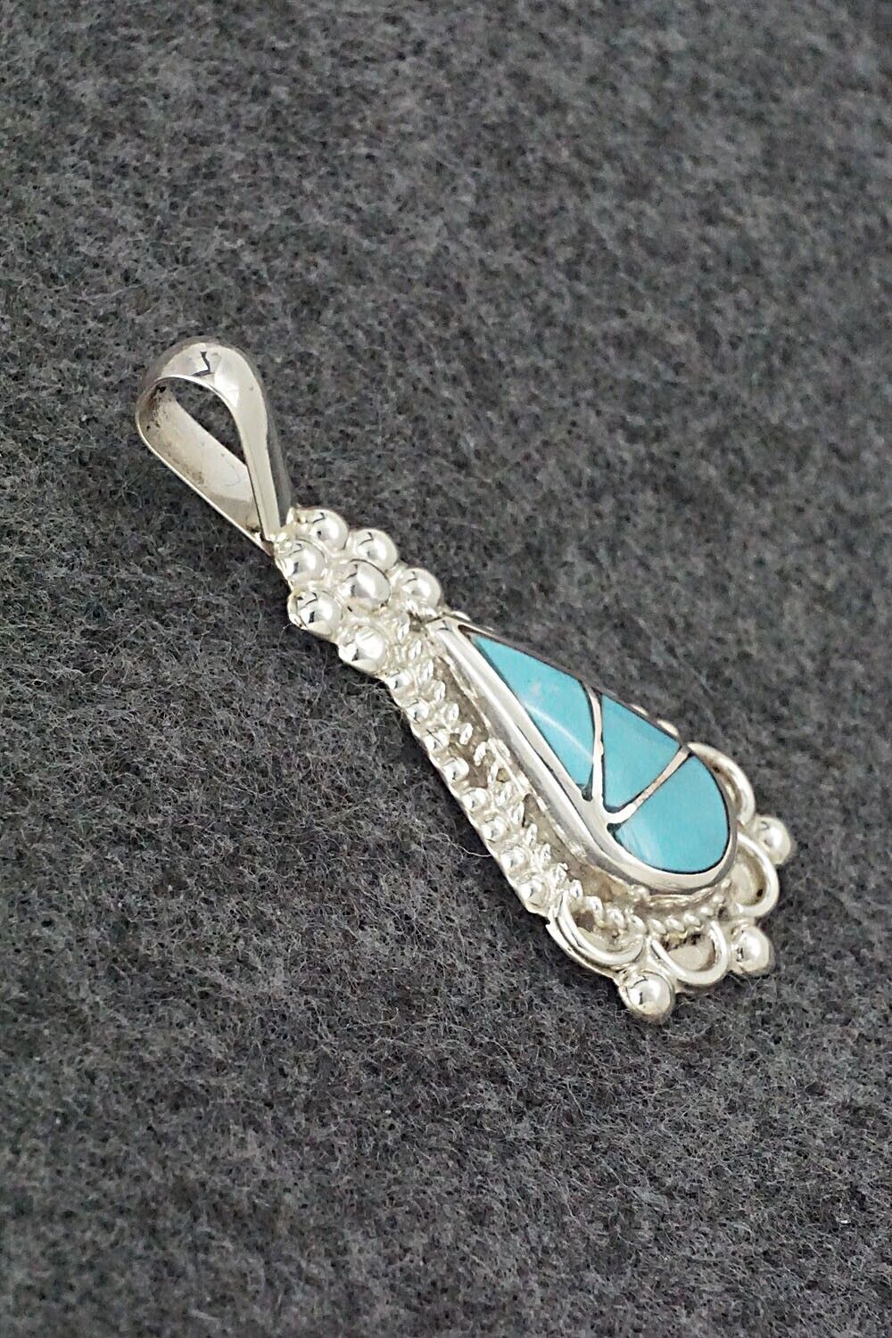 Turquoise & Sterling Silver Pendant - Juanita Yatsatie