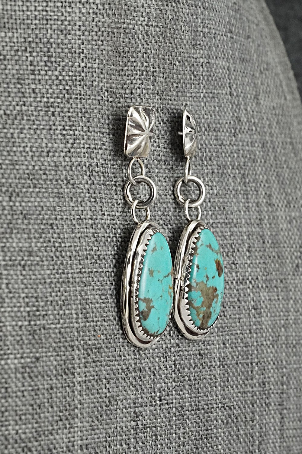 Turquoise & Sterling Silver Earrings - Ernest Hawthorne