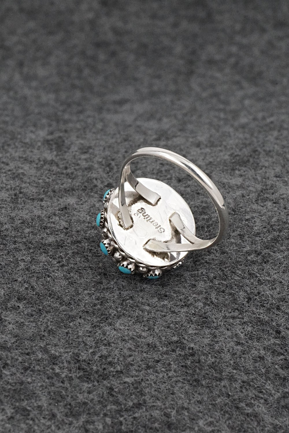 Turquoise & Sterling Silver Ring - Dickie Charley - Size 7.5
