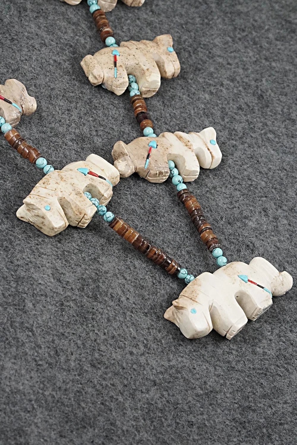 Multi-Stone Horse Fetish & Sterling Silver Necklace Set - Dannette Laate