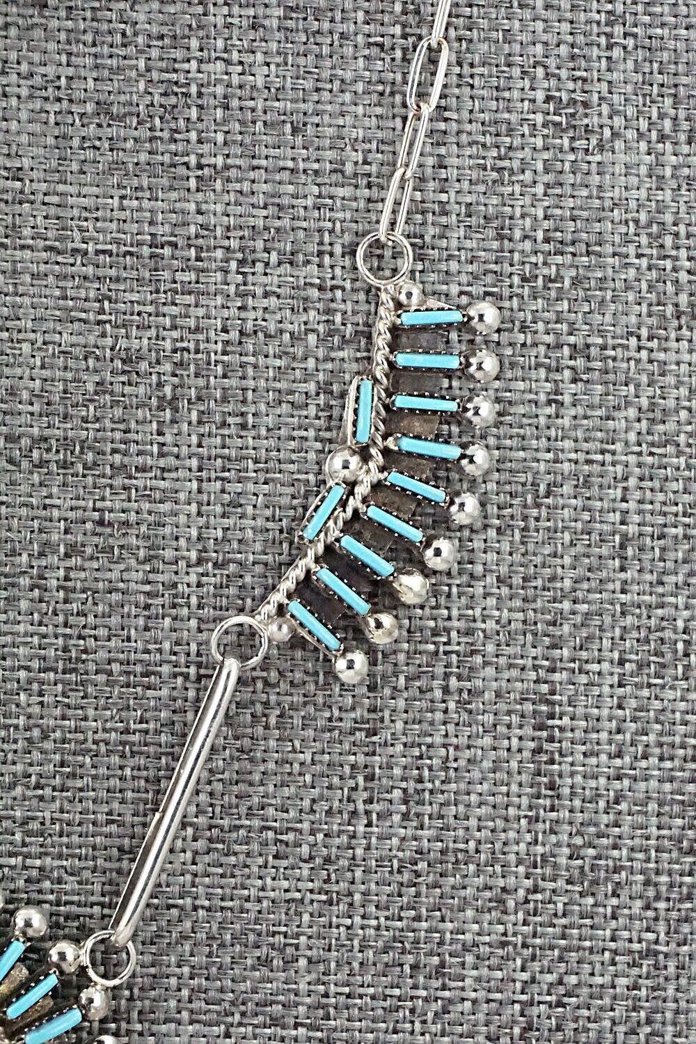 Turquoise & Sterling Silver Necklace and Earrings Set - Philander Gia