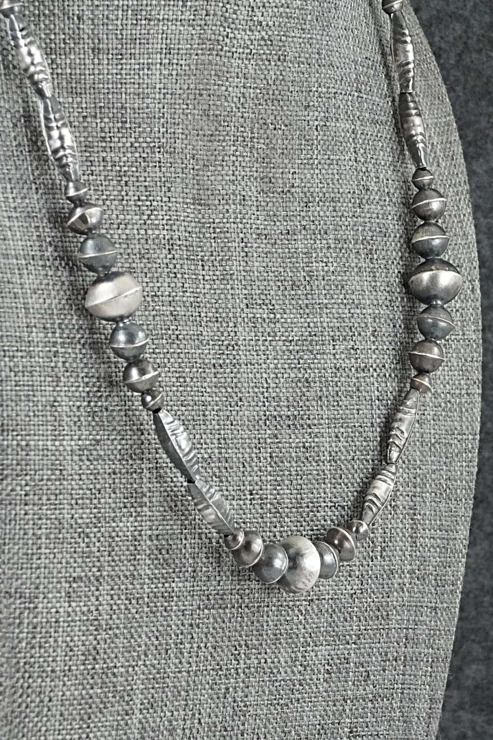 Sterling Silver Navajo Pearl Necklace 28" - Vintage