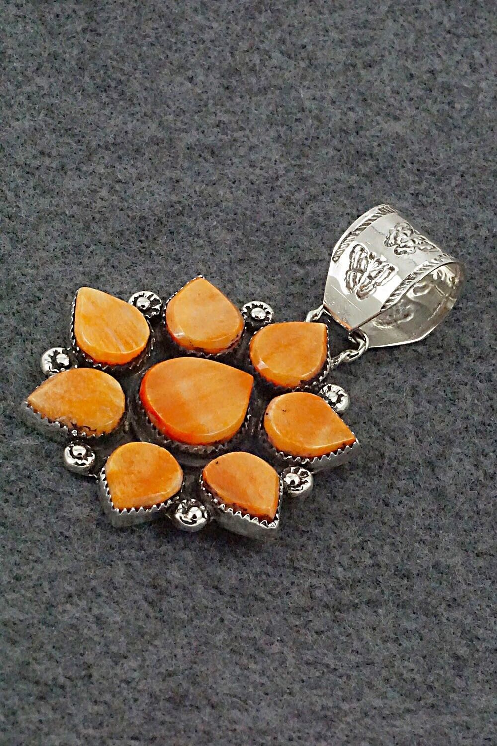 Spiny Oyster and Sterling Silver Pendant - Selina Warner