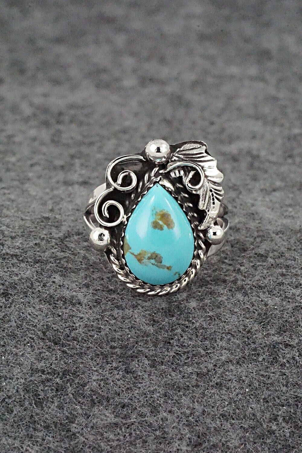 Turquoise & Sterling Silver Ring - Roberta Begay - Size 8